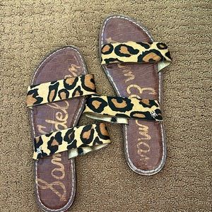 Sam Edelman Gala Brown Animal Print Sandals Size 8